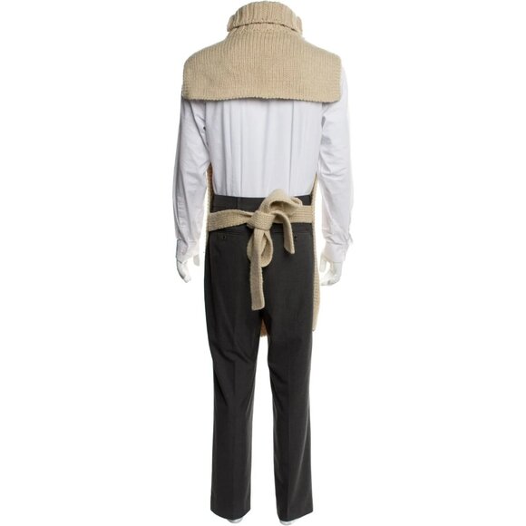 Jil Sander Oatmeal Tan Dickey Turtleneck Sweater Vest, One Size - Picture 3 of 4